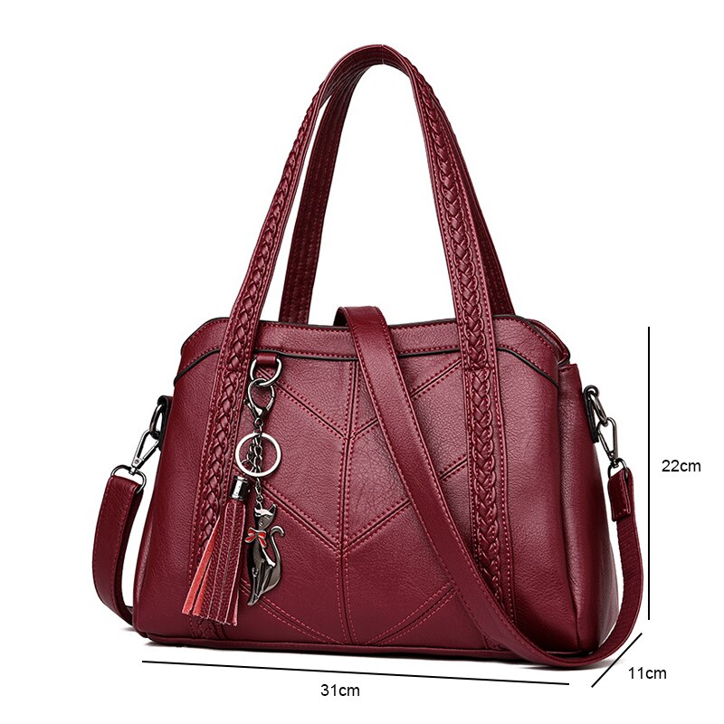 Johnature luksusowa torebka damska torba 2020 nowych moda miękka skóra zwykły Tote duża pojemność damska torba na ramię