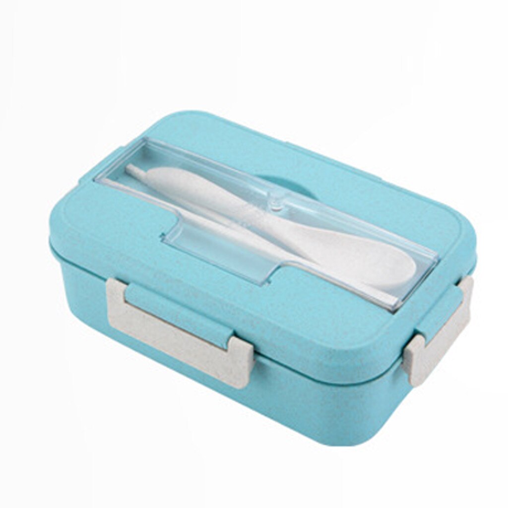 Boîte à déjeuner pour pique-nique Bento 3 compartiments, rangement de repas avec couverts, cuisine pour enfants et adultes boîte à déjeuner Portable #10: Green 