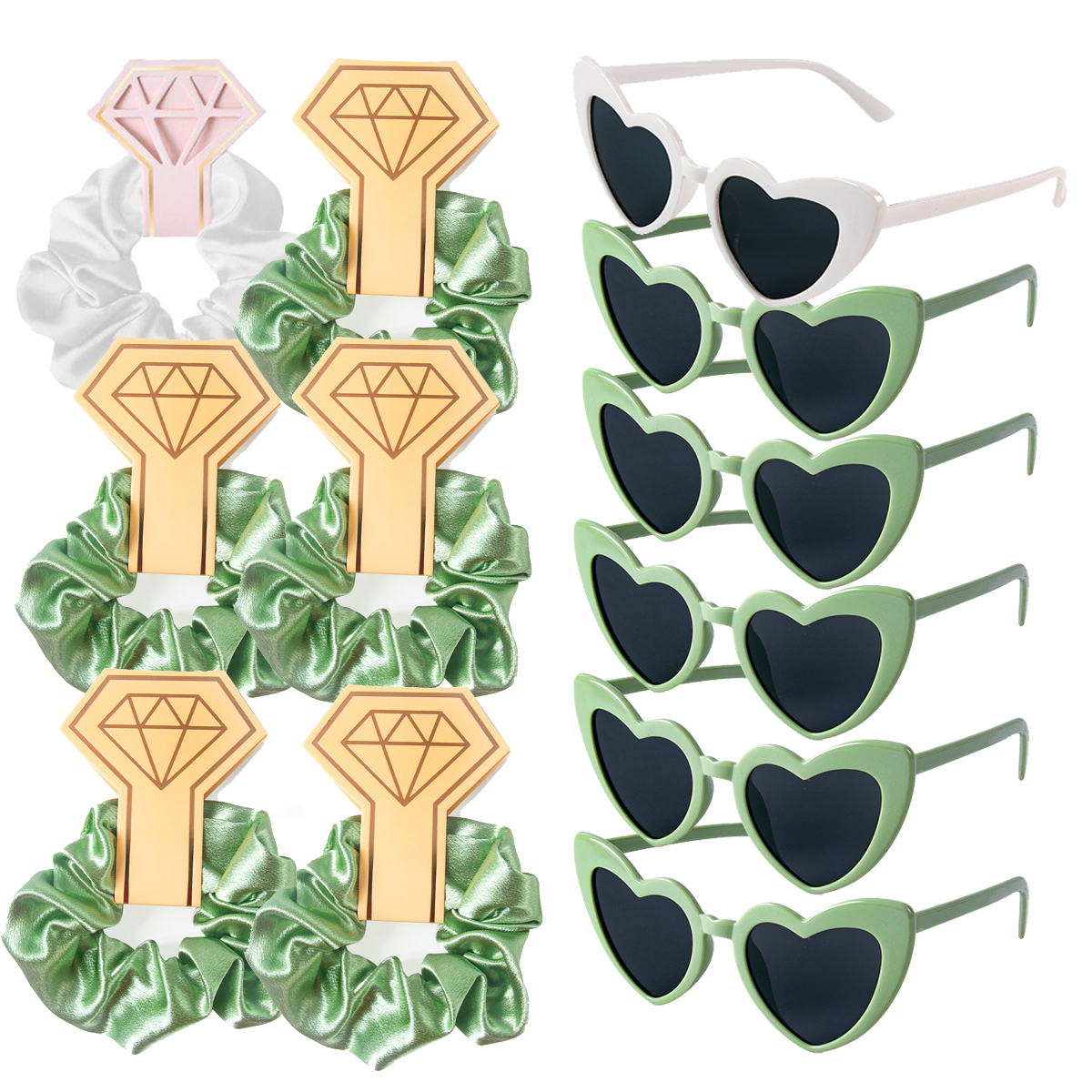 12/6 pezzi regali per damigelle d'onore di nozze cravatte per capelli da damigella d'onore nastri per occhiali da suola a forma di cuore addio al nubilato addio al nubilato bomboniere: Profondo Zaffiro