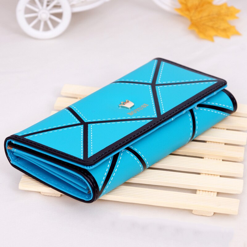 Marka markowa skóra ekologiczna portfele damskie geometria długa standardowa torebka damska torebka moda portfel z saszetką na karty gorący Carteira