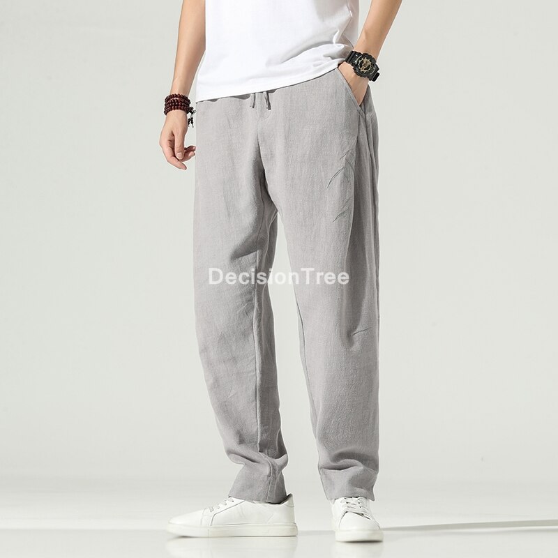 2020 bawełniane spodnie szerokie nogawki męskie spodnie w stylu chińprzejrzeć zwykły spodnie robić joggingu spodnie dresowe męskie spodnie tradycyjne Harajuku luźne spodnie: color1 / M