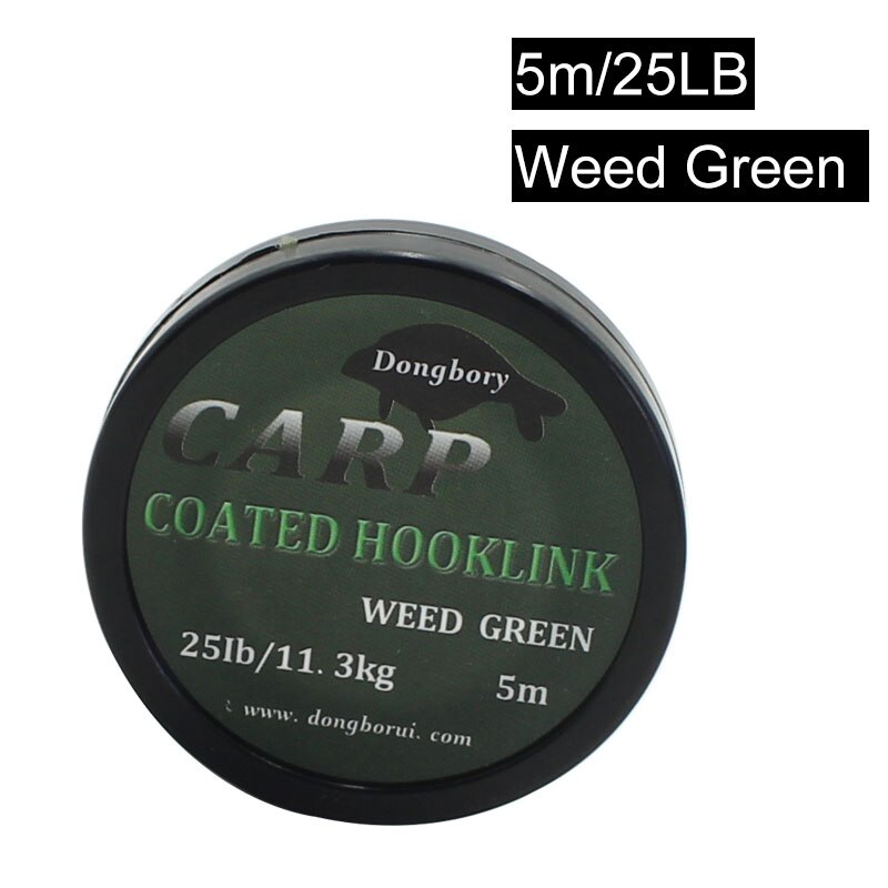 5m Coated Hooklink Carp Fishing Line 8 Strand Braid Carp Wire Hook Links for Carp Chod Hair Rigs Fishing Tackle: Green