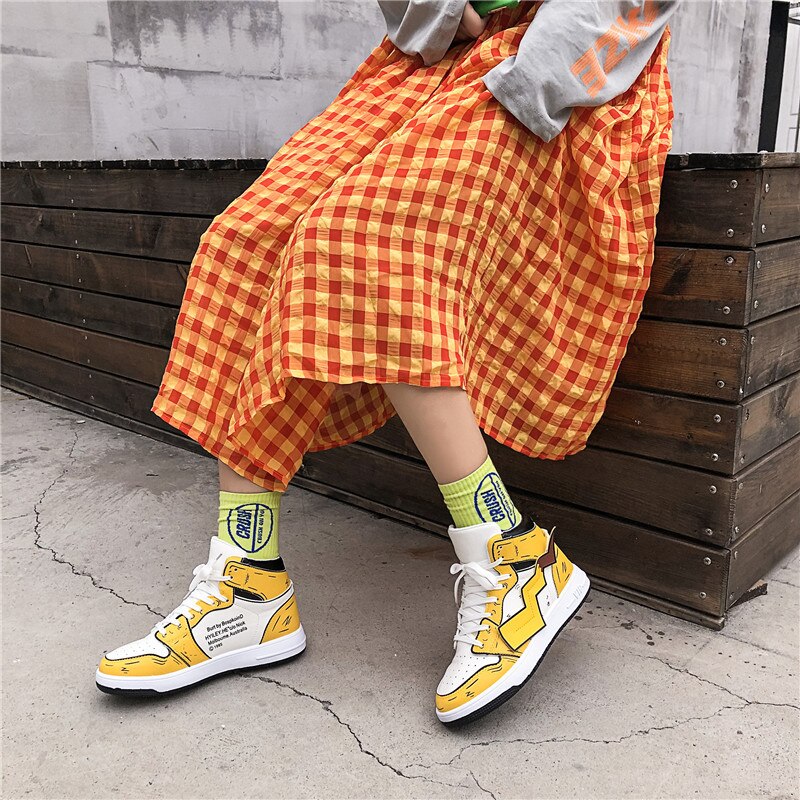 Damesko åndbare flade sko dame high-top sneakers vilde casual lac-up kvinders vulkaniserede sko zapatos de mujer