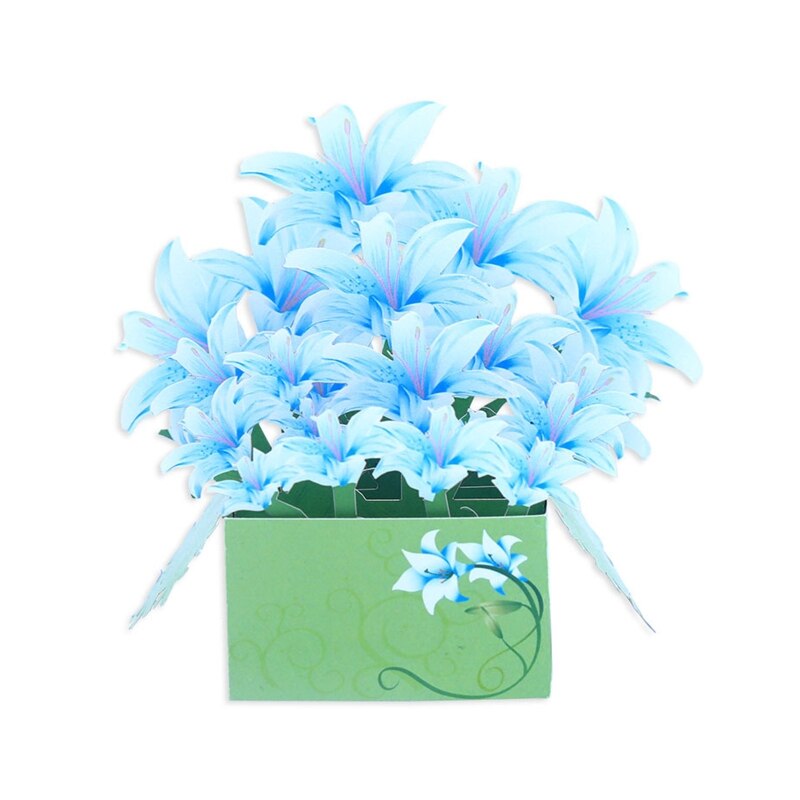3D Lilies Pop Up Card Paper Box Birthday Greeting ... – Grandado