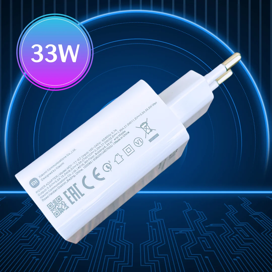 Cargador Xiaomi Original de 33W, adaptador Turbo de carga rápida de la UE, Cable Usb tipo C para Poco X5 X4 M5S X3 Pro Redmi Note 12 13 12R 13R