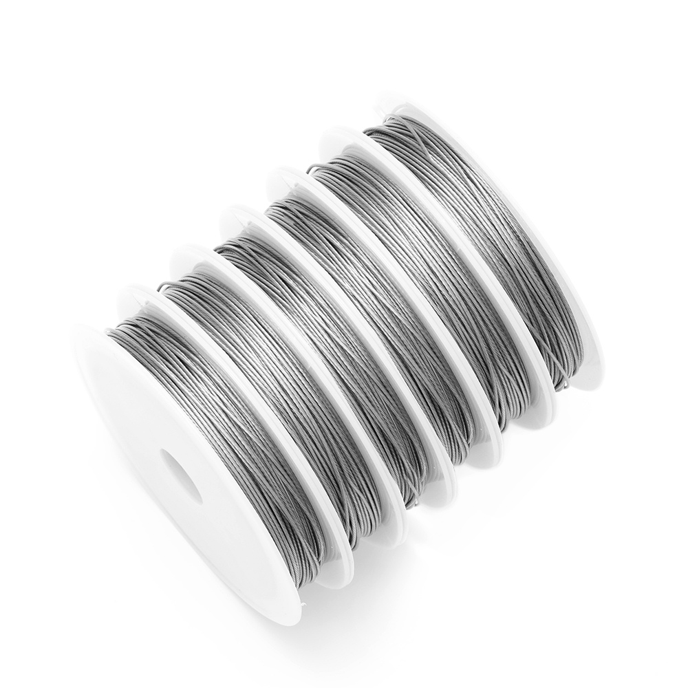 1 rollo de hilo fuerte resistente, 0,3/0,5/0,6mm, alambre de acero inoxidable para cuentas, cordones para joyería, cadena para hacer collares y pulseras DIY: 18 mm / Oro