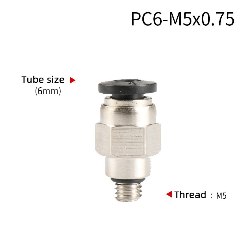 1PCS Pneumatic Quick Connector PC 4MM-12mm Hose Tube Air Fitting 1/4" 1/8" 3/8" 1/2"BSPT Male Thread Pipe Coupler: PC6-M5