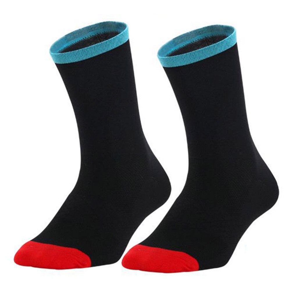1 Paar Dunne Fitness Sokken Ademende Zweet Absorberende Mid Sokken Voor Fietsen Hardlopen: Black