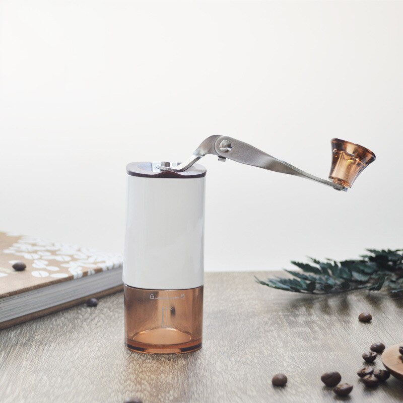 Mini Manual Coffee Grinder Washable Adjustable Stainless Steel Portable Coffee Grinder Coffeeware Beans Grainding Machine: White
