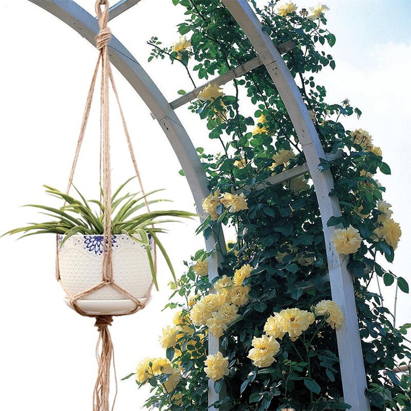 Hennep Touw Bloempotten Gevlochten Hanger Pot Bureau Plant Glas Terrarium Opknoping Touw Mand Diy Planter Tuin Decoratie
