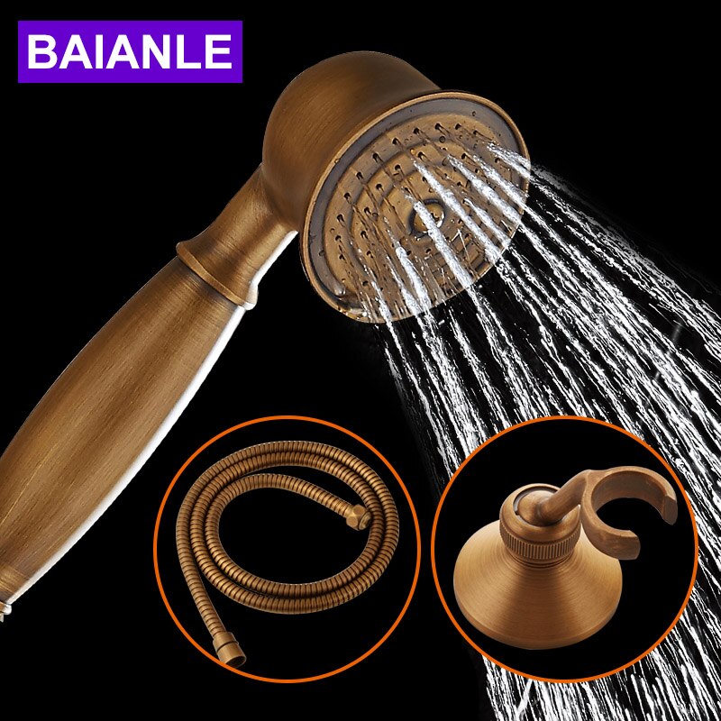 Newly Antique Handheld Shower Head Solid Brass Chrome Finished Telephone Shape Water Saving Hand Shower Sprayer