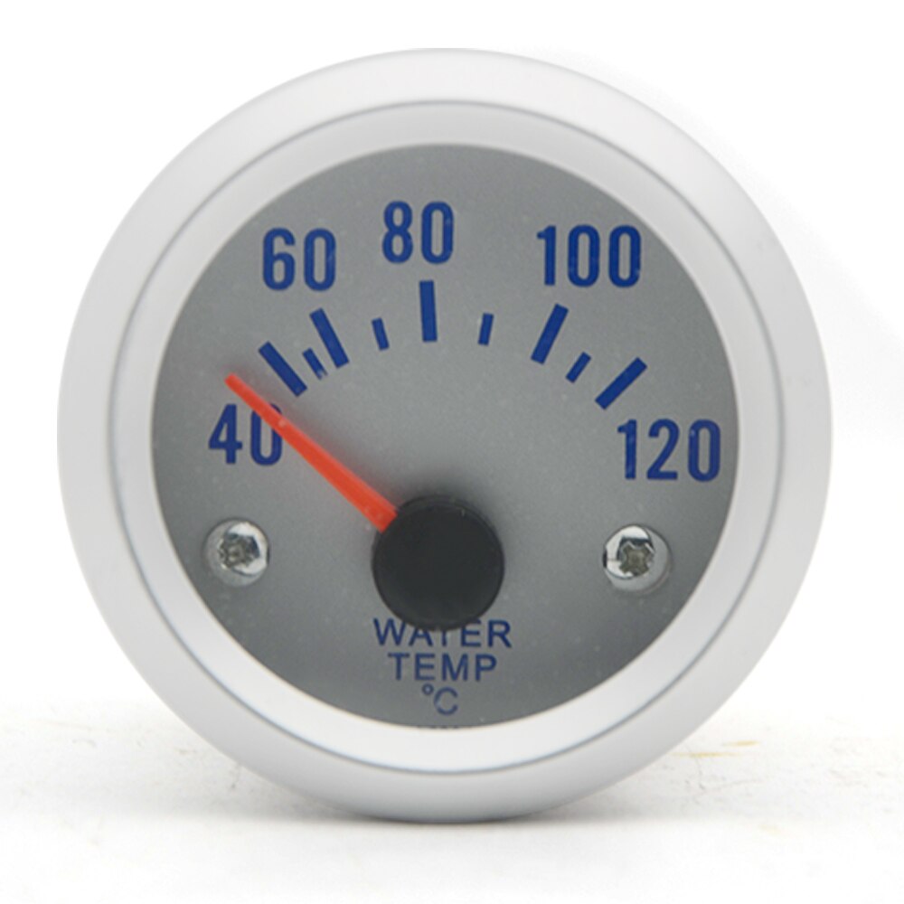 2Inch 52Mm Universele Auto Analoge Water Temperatuur Temp Gauge 40-120C Led Light Sliver Gezicht