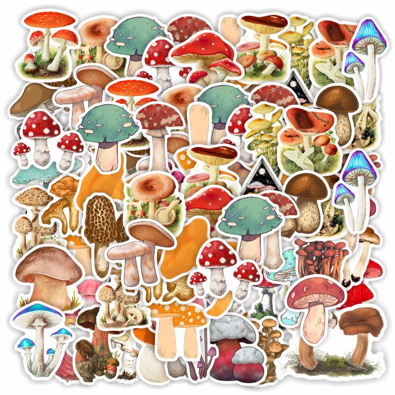 TD ZW 50Pcs Wild Mushrooms Stickers For Suitcase Skateboard Laptop Luggage Phone Car Styling DIY Decal Pegatinas: 175