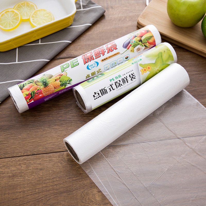 Fruit And Vegetable Fresh-keeping Bag 50pcs / Bag Thickened Breakpoint Food Fresh-keeping Bag Can Be Microwaved And Refrigerated