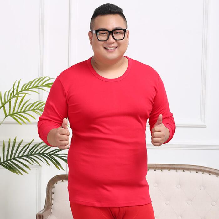 Large Size 6XL 7XL 8XL Winter Men warm 100% cotton underwear Thermal Leggings sets tops and pants elasticity Stretch Bottoms 54: Red / 6XL-120-140KG