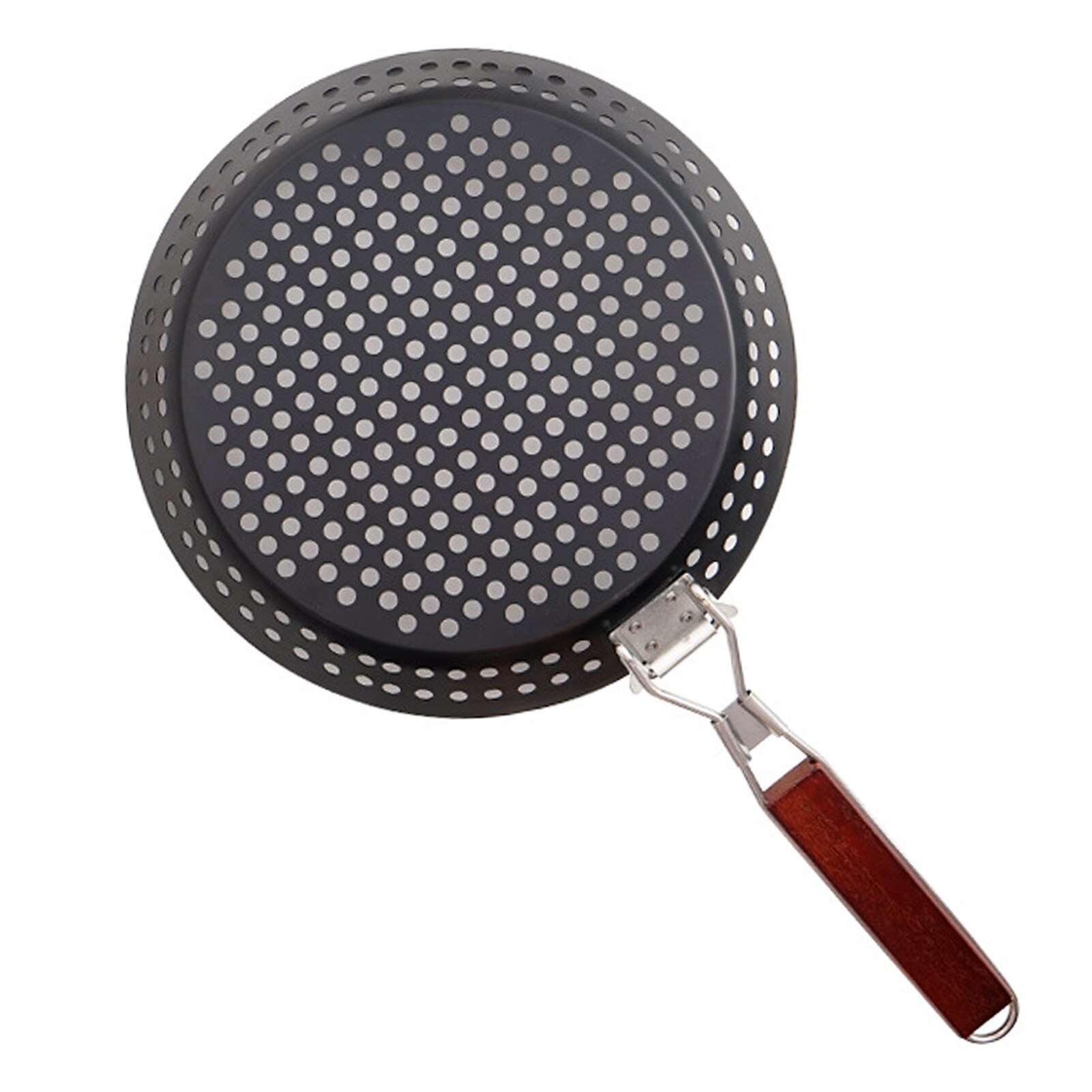 Folding Round Frying Pan Ultralight Grill Barbecue Tray With Folding Handle For Outdoor Cooking Camping Hiking Cooking Pots: Default Title