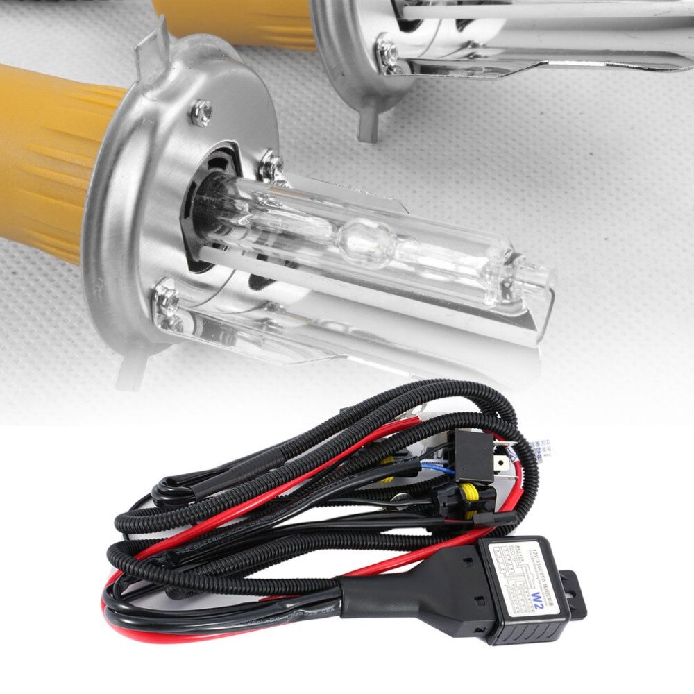 Universal 35W 12V Xenon Headlight Wiring Harness Hi/Lo HID Battery Relay Wire Controllor Harness Cable for Car Auto Headlamp