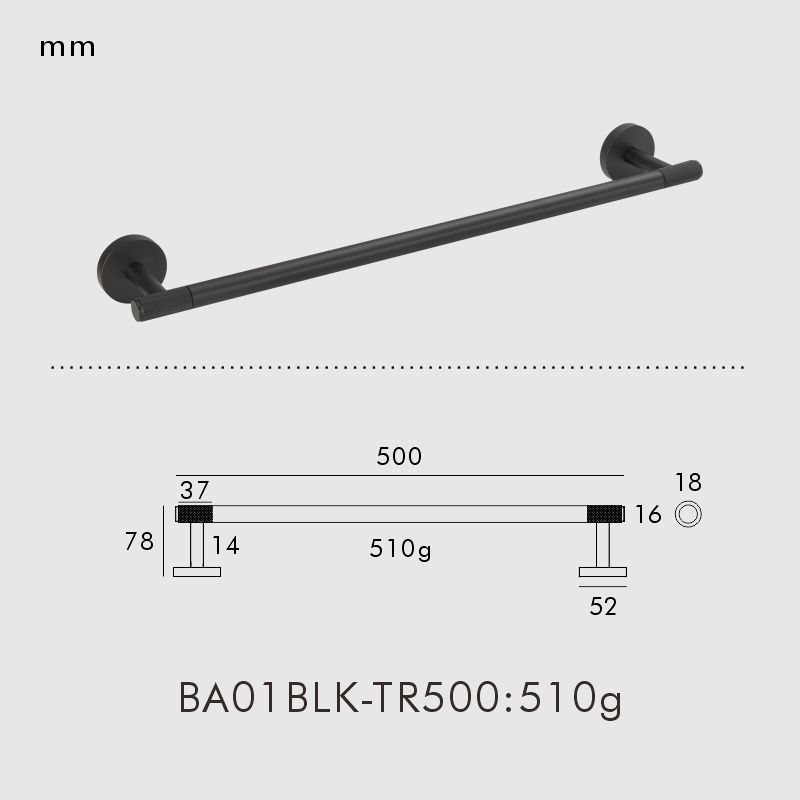 Nurlin Messing Rändelserie Badezimmerzubehör Beschläge Handtuchhalter Schienen Haken Toilettenpapierhalter Schwarzgold: Schwarz