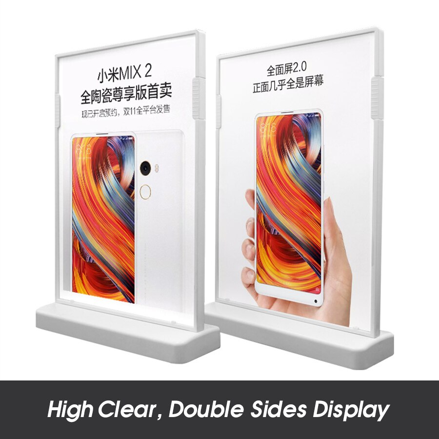 A4 T Shape Acrylic Sign Holder Display Stands Tabletop Paper Documents Menu Pictures Flyer Holder Frame