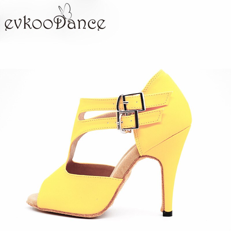 latin gule pu dansesko hælhøyde 10cm størrelse  oss 4-12 zapatos de baile til kvinner  nl312: 4