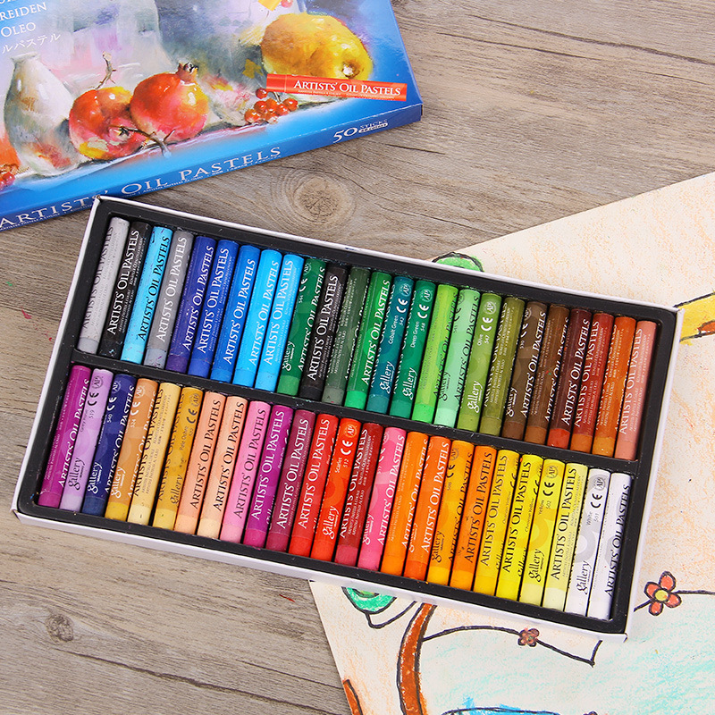 50 Colors Oil Pastel for Artist Student Graffiti Soft Pastel Painting Drawing Pen School Stationery Art Supplies Soft Crayon Set