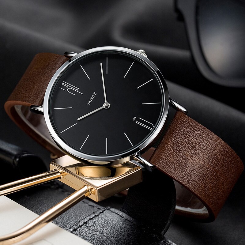 Reloj YAZOLE de lujo para hombre, relojes de pulsera de cuarzo de cuero, reloj de negocios para hombre, reloj de pulsera informal para hombre, reloj Masculino