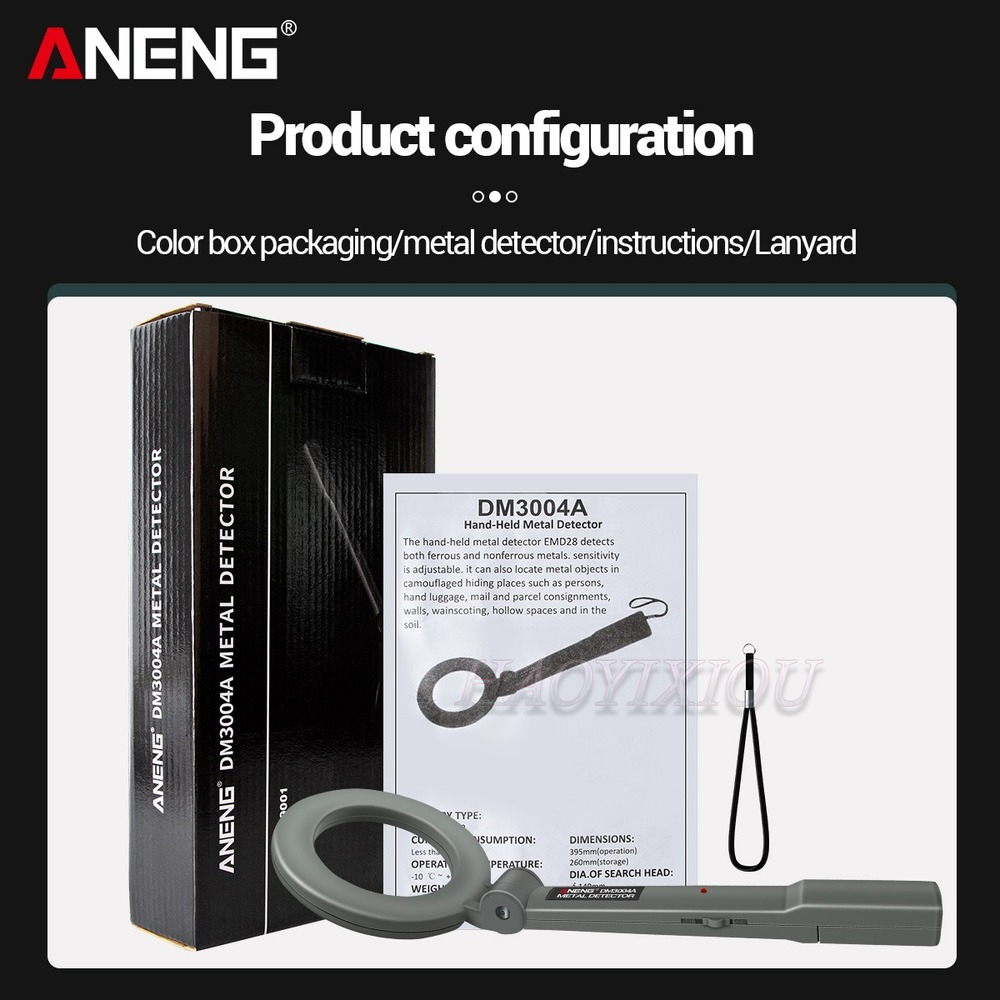 ANENG DM3004A Metal Detector Portable Electronic Metal Detecting Device Airport Security Metal Detectors180 Foldable Head