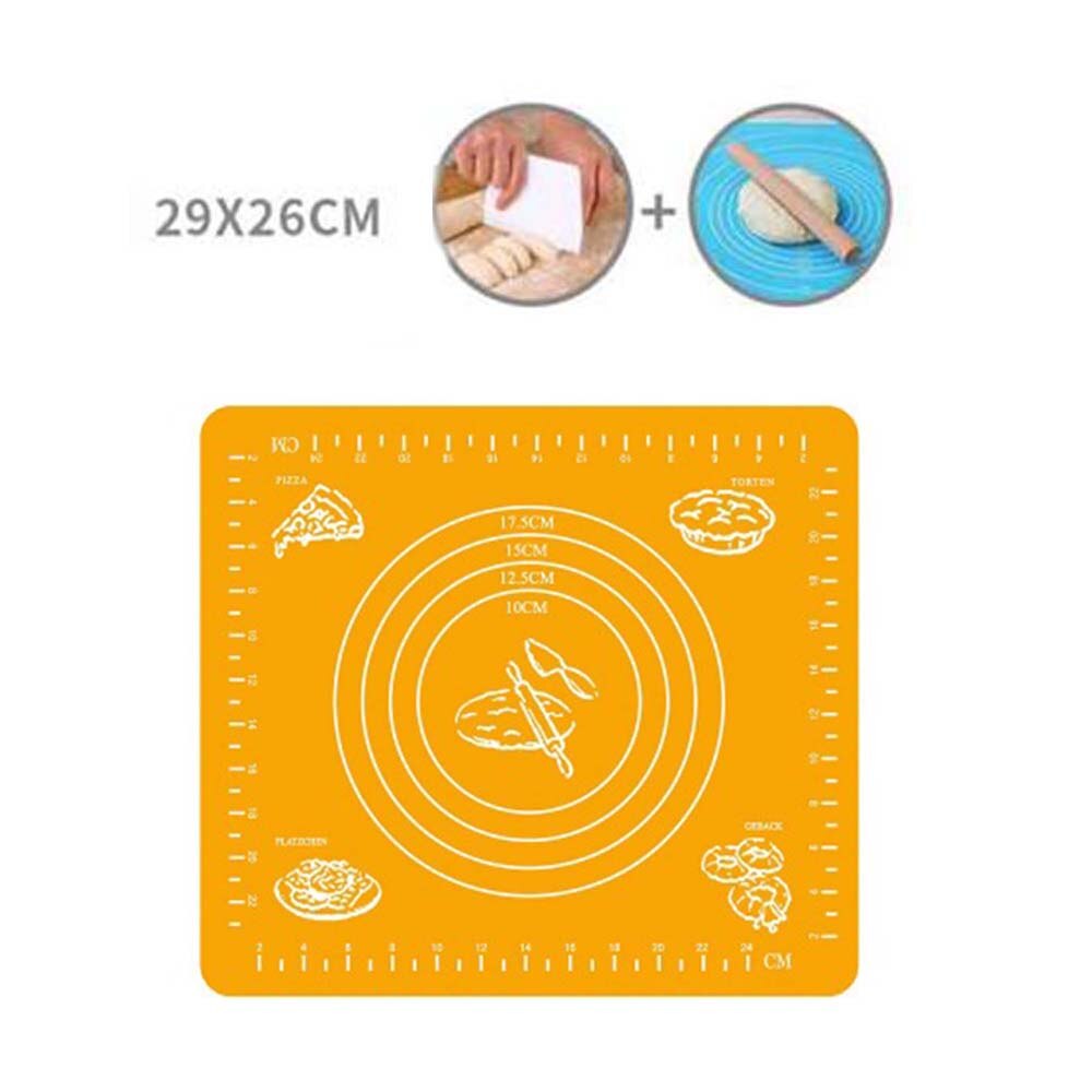 Pastry Rolling Mat Kitchen Tool Cake Pizza Pie Biscuit Oven Non Stick Pad: Orange