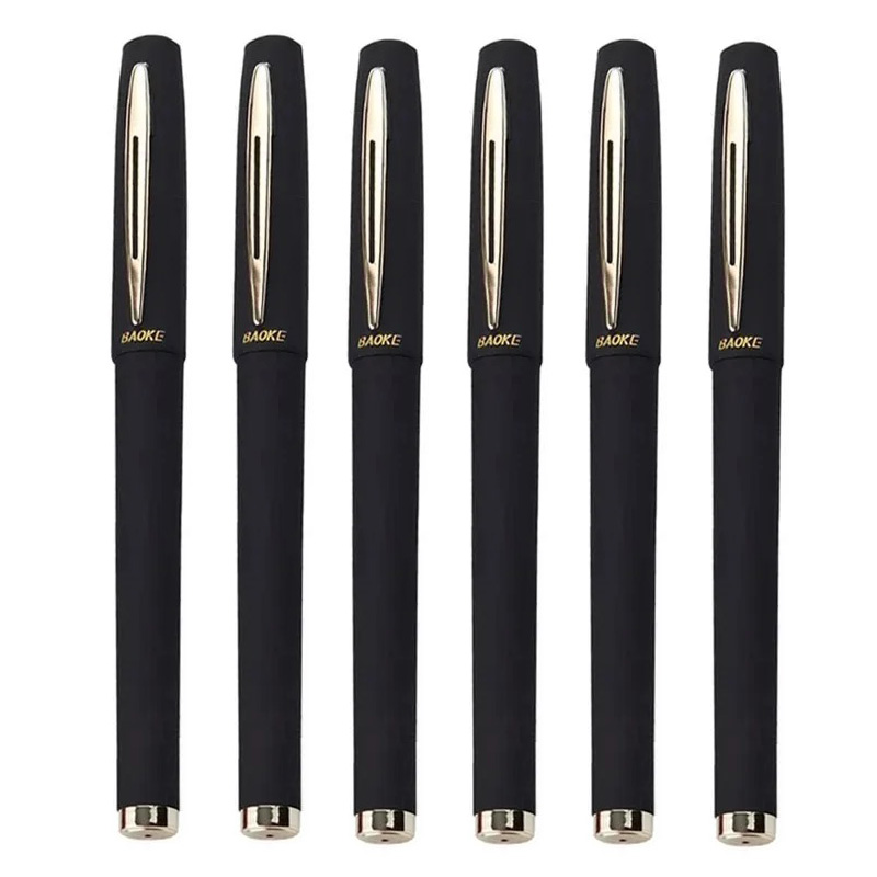 Bolígrafo de Gel de gran capacidad, 6 uds., 1,0/0,7/0,5mm, plumas de escritura a mano para caligrafía, tinta negra/azul/roja de carbono, suministros escolares: BLANCO / Rojo