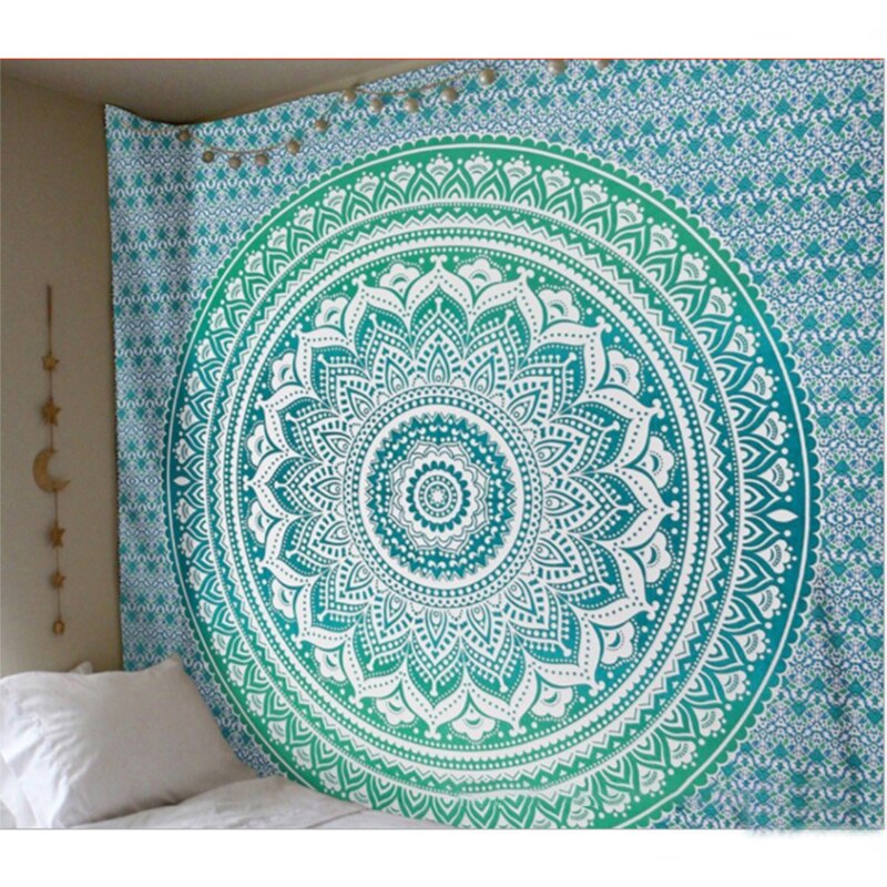 150*210cm Large Mandala Indian Beach Mat Polyester Thin Blanket Tapestry Wall Hanging Bohemian Yoga Shawl Mat Blankets