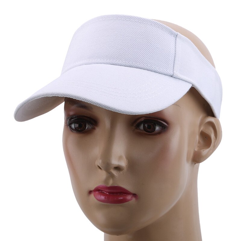 Verstelbare zonnehoed voor buiten, dames, zonnebrandcrème, zomersport, tennis, petten, dames, reizen, strand, lege hoge hoeden, unisex: Wit