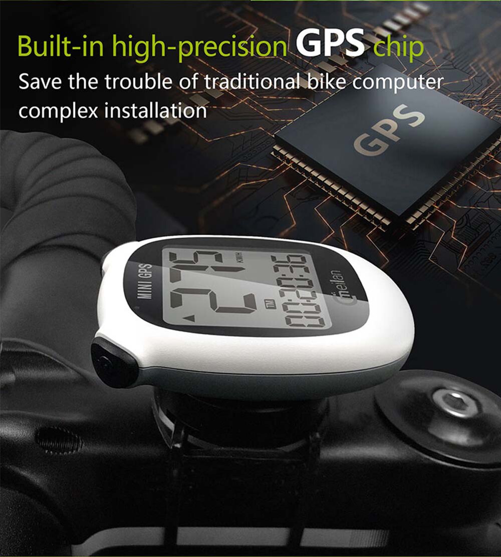 Mini Bike GPS Computer Wireless LCD Display Speedometer Cycling Computer Odometer Waterproof USB rechargeable