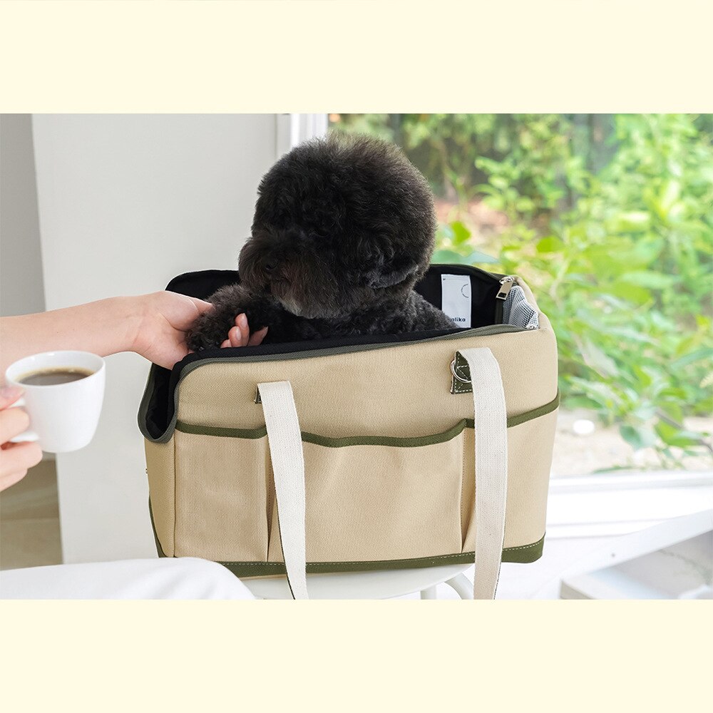 Canvas Kat Zak Hond Handtas Koreaanse Stijl Outdoor Tas Geschikt Voor Puppy Kat Kleine Hond Draagbare Enkele Schoudertas Out reistas