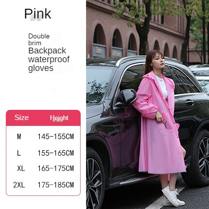 Wielokrotnego użytku moda jazda na rowerze płaszcz przeciwdeszczowy z Pvc z kapturem wodoodporna dorosłych Suitwaterproof płaszcz Roupa De Chuva Pra Moto sprzęt przeciwdeszczowy BK50YY: różowy / XXL