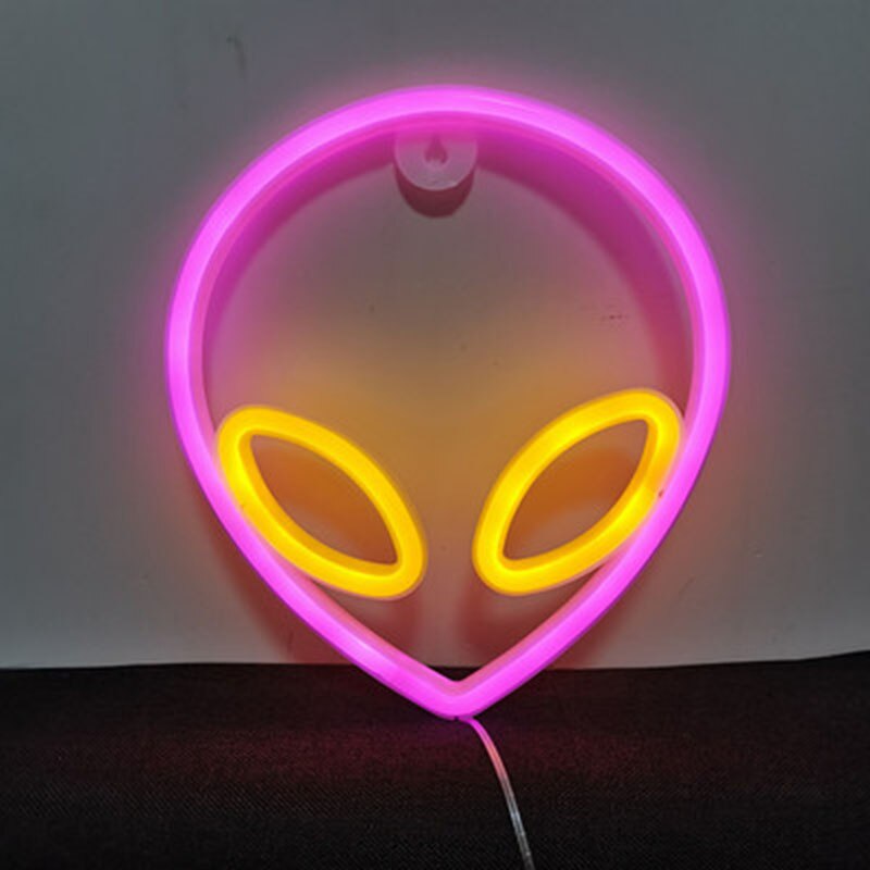Led neon skylt ljus universum panel vägglampa hängande led neon ljus vägglampa för hem fest rum dekor bar dekoration: Främmande rosa varm