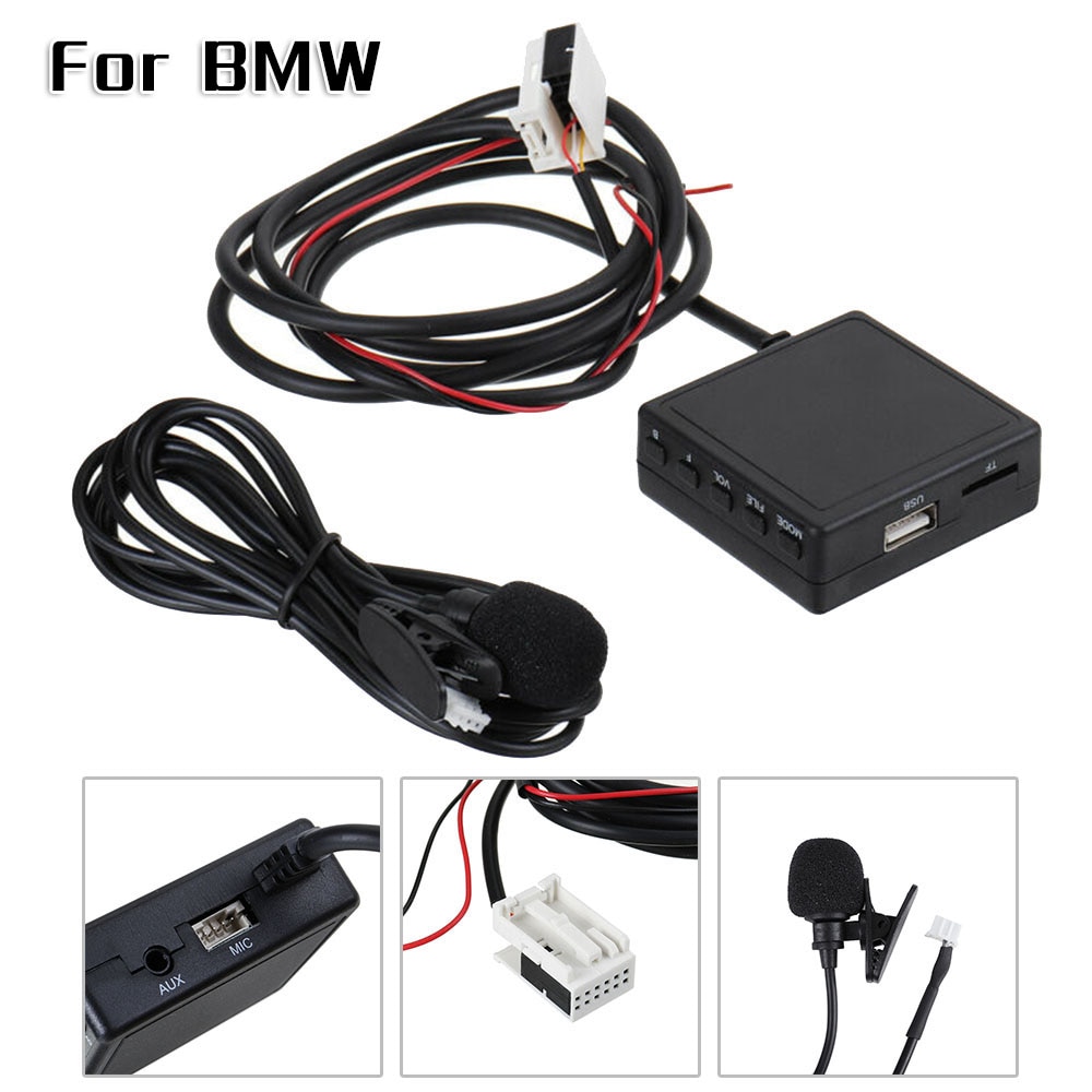 Til bmw  e60 e63 e64 e65 e66 series 1 3 modul aux adapter kabel bluetooth 5.0 holdbar og praktisk