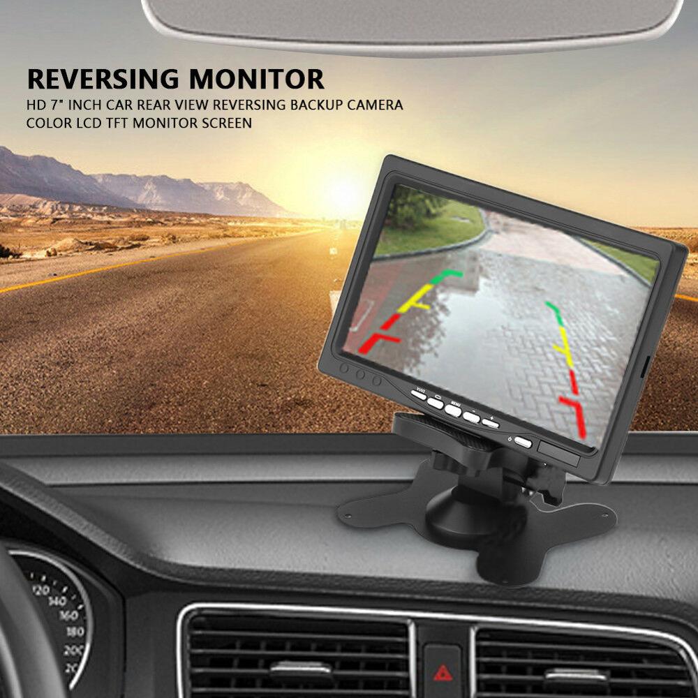 YuanTing-moniteur LCD 7 pouces TFT | Écran de résolution 800X480, avec support de télécommande, 2 entrées AV, pour caméra de sauvegarde de voiture