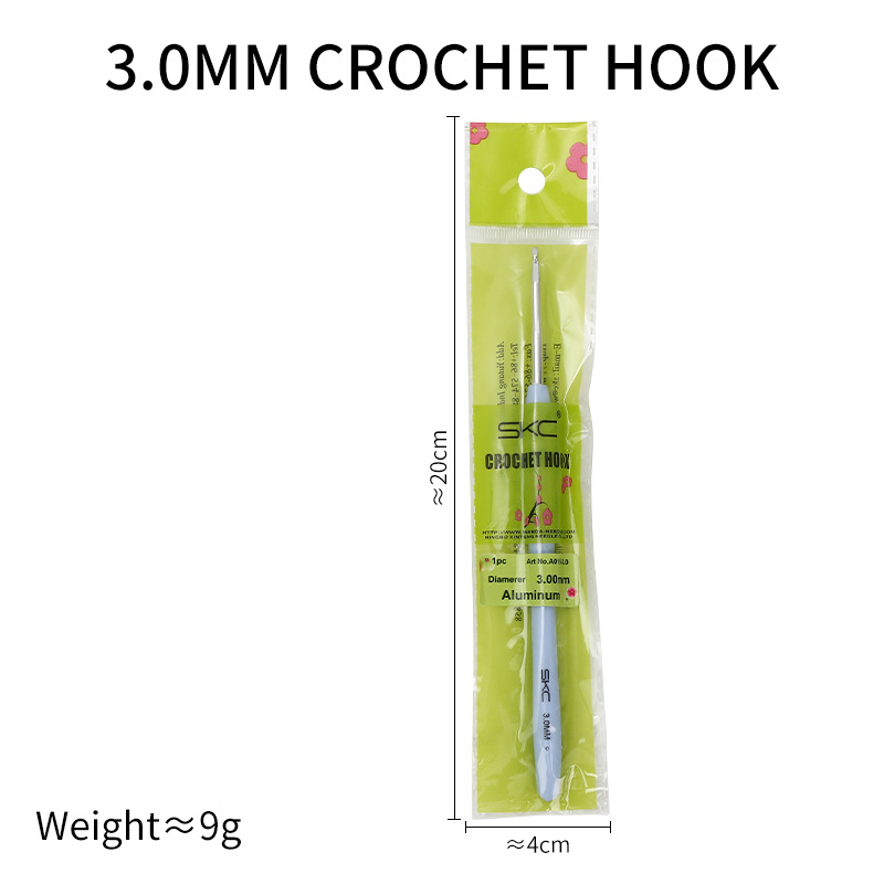 Gancho de ganchillo azul, vástago suave, aguja para suéter, ganchos de ganchillo, herramientas para tejer a mano, agujas de lana, accesorios de gancho de punto de aluminio TPR: Multicolor