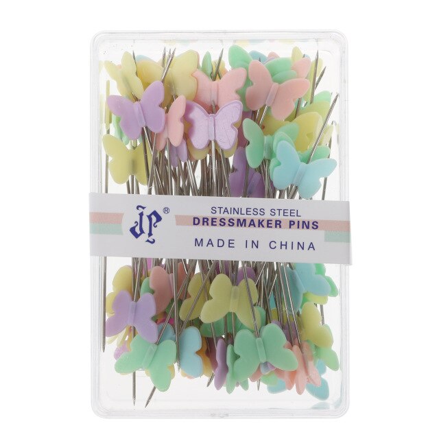 100x Patchwork Pinnen Bloem Vlinder Head Pins Diy Quilten Naaien Accessoires Ambachten Naalden: Default Title