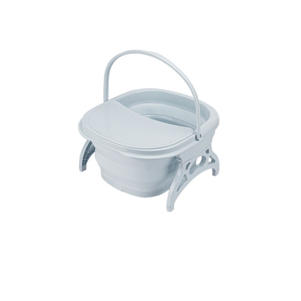 Foot Soaking Bath Basin, Portable Foldable Foot Bath Tub Bucket, Feet Soaking Tub, Spa Bubbling Massage Wheel Bath-Tub: Light Grey