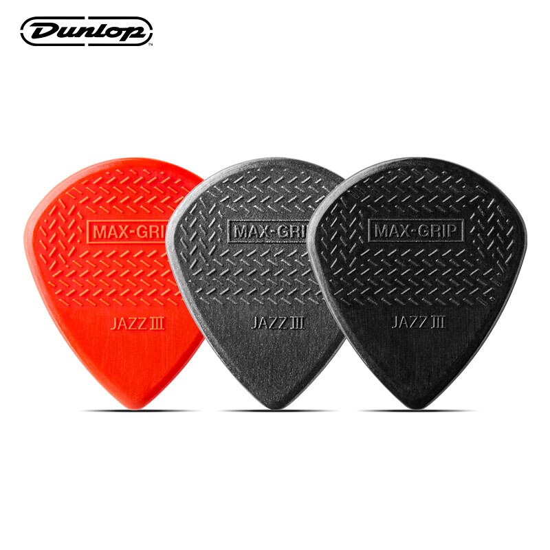 Dunlop Guitar Picks Nylon Max Grip Jazz III Carbon Fiber Flatpick Guitar Pick Stiffo Plectrum Mediator Gauge 1.38mm Guitar Picks: 3 Mixed Color