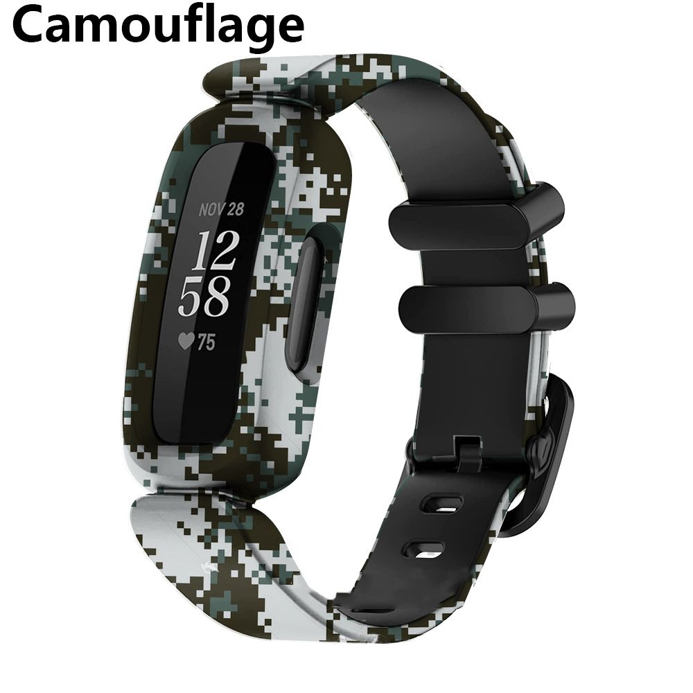 Wrist Strap Silicone Bracelet For Fitbit Ace 3/inspire 2 Smart Watch Band Bracelet Replacement Kids Wristband Watchbands: camouflage