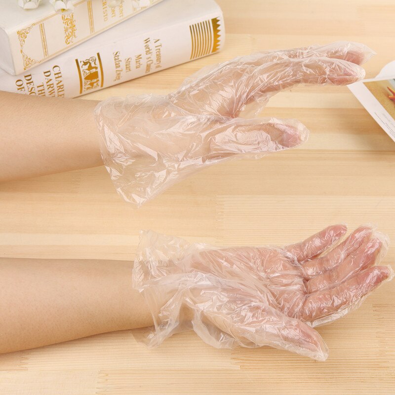 100 Stuks Wegwerp Clear Handschoenen Draagbare Plastic Food-Grade Handschoenen Voor Restuarant Keuken Voedsel Koken Handschoenen Schoonmaken Handschoenen