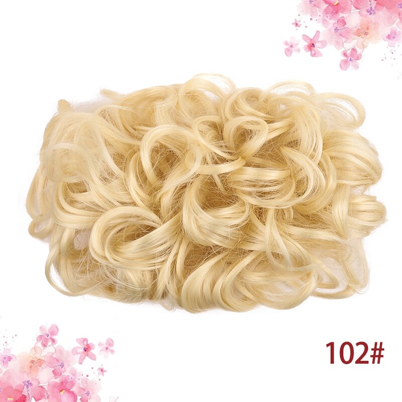 Dianqi elástico faixa de borracha grande coque chignon cabelo sintético dois clipes cabo pente chignon cabelo: 102
