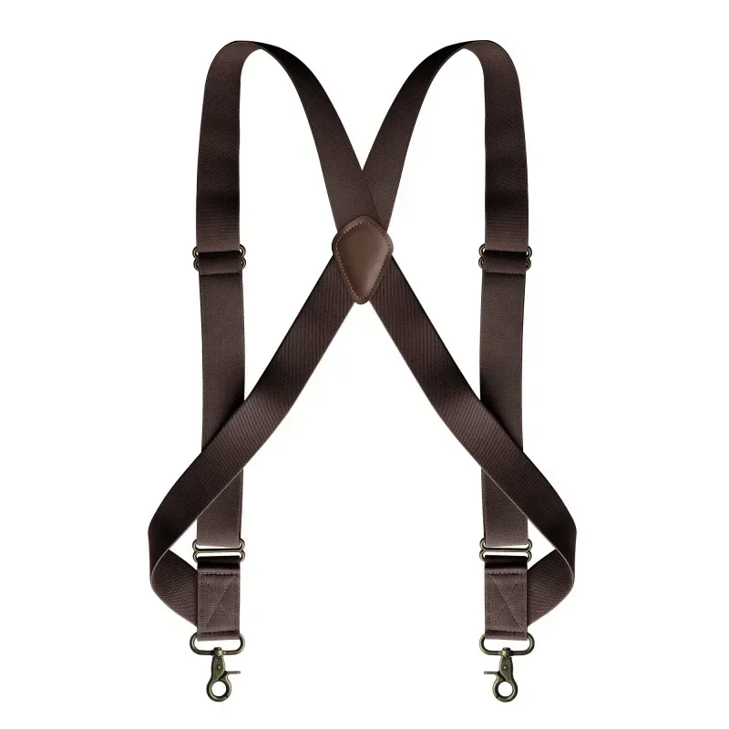 1pc djupa herrhängslen för vuxna, 3.5cm breda elastiska hängslen , 2 klämmor, justerbara remmar, kostymhängslen, sele för byxor: Grön