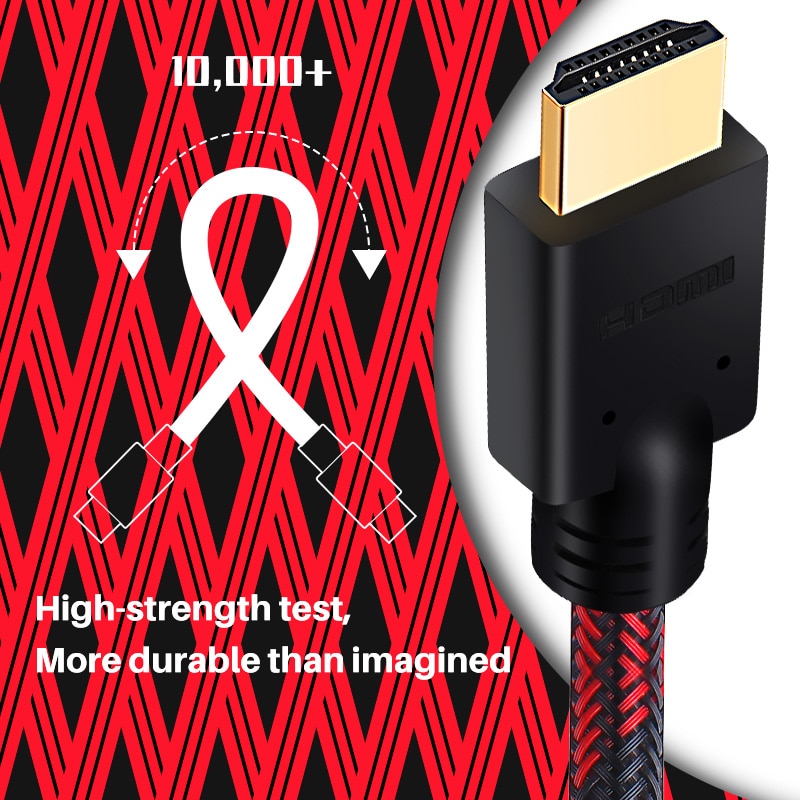 Lungfish Cable HDMI 2,0 4K 1080P 3D chapado en oro de alta velocidad 1m 2m 3m 5m 10m 15m 20m 25m para PS3 HDTV TV Mi caja para proyector portátil