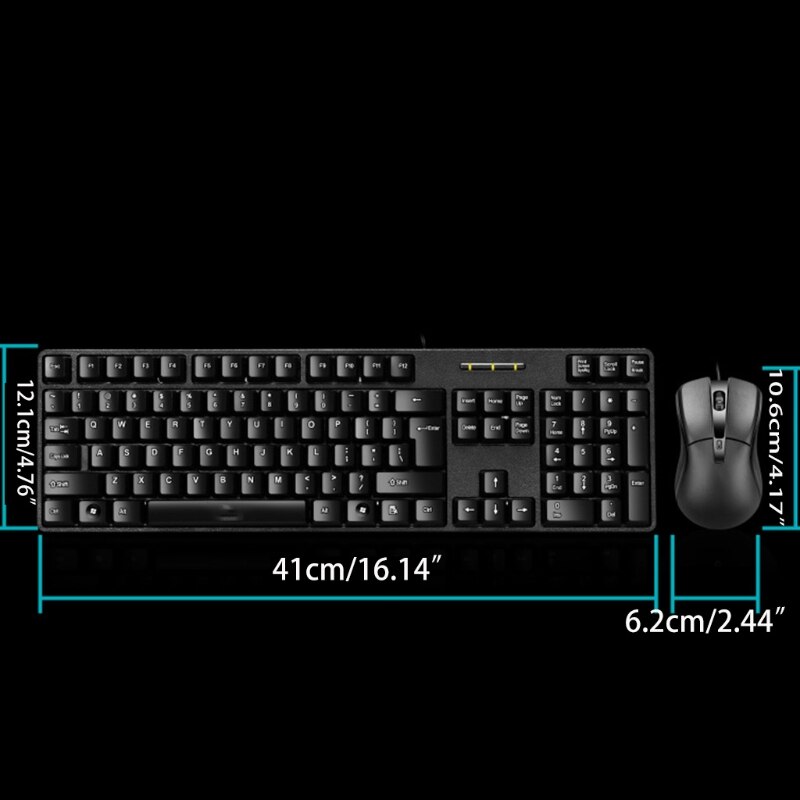 Mechanical Feel Gaming Keyboard &amp;Mouse Combo Slim Flat Quiet Ergonomic Full Size