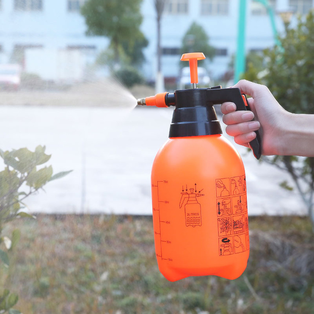 2L Pneumatic Automatic Sprayer Orange Bottle Watering Pot Garden Sprinkler