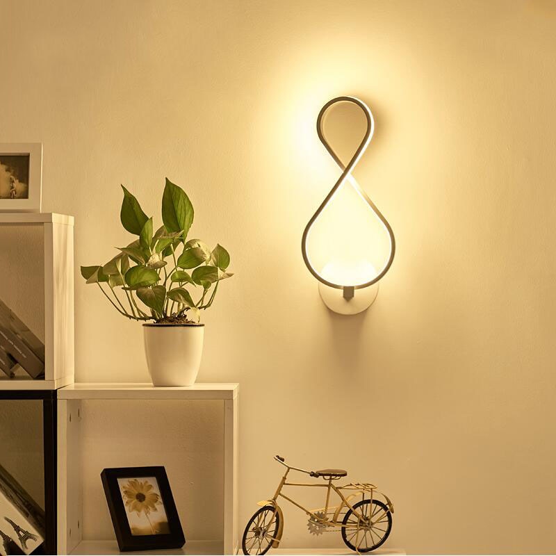 Moderne led væglampe lampada soveværelse ved siden af væglampe hjem indendørs dekoration belysning korridor aluminium væglampe  ac90-260v