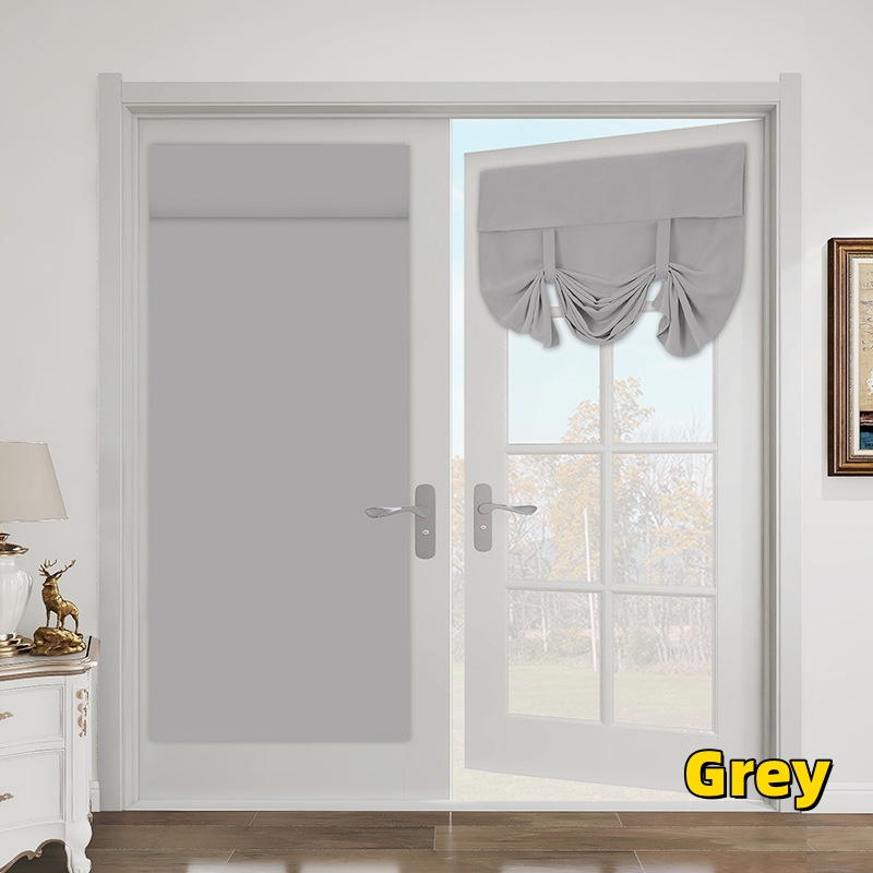 Door Curtains Blackout Self Stick Tie Up Shades Door Window Curtains Thermal Insulating Privacy Kitchen Living Room Curtains: green
